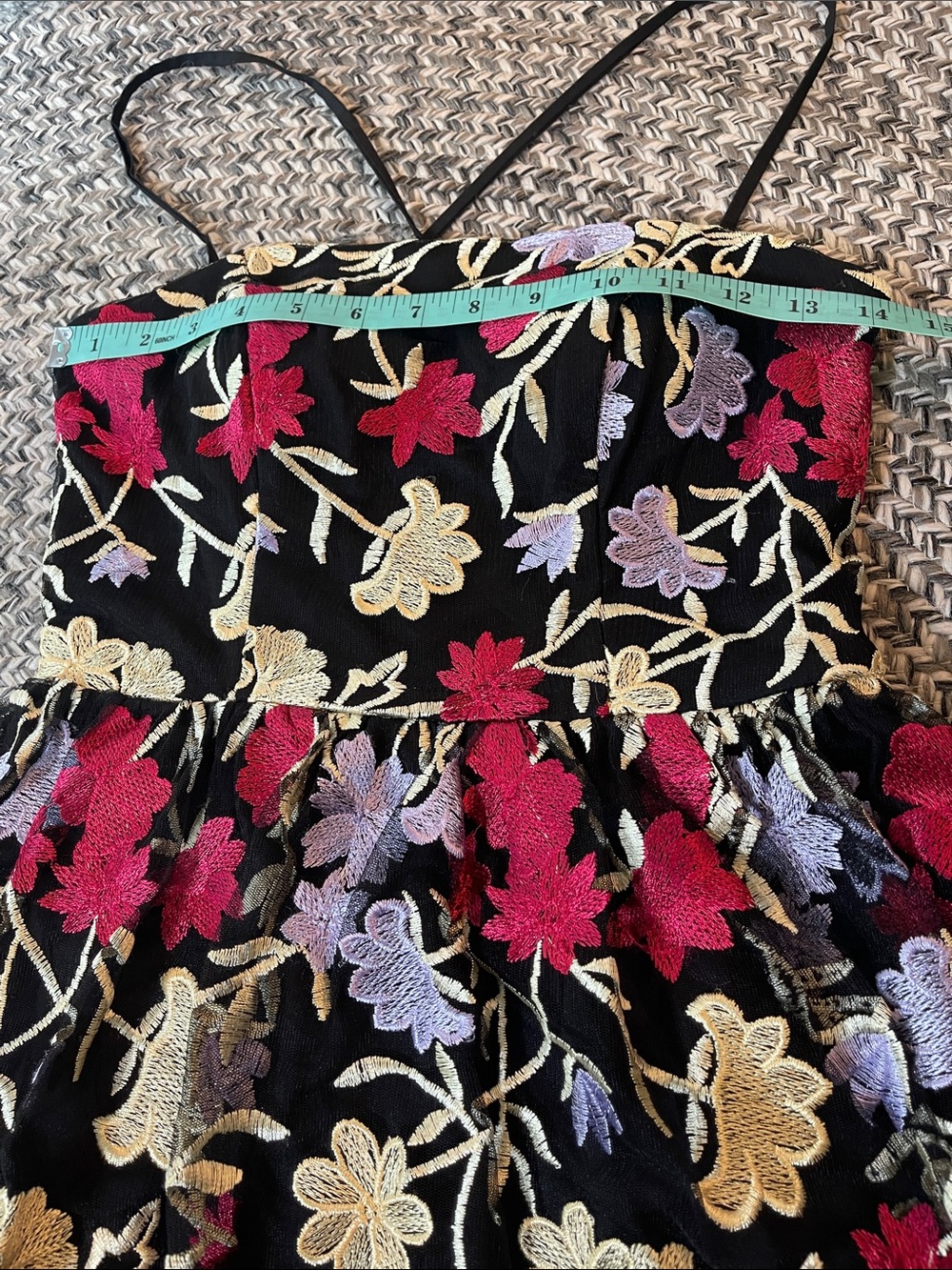 City Studio Black Floral Embroidered Prom Dress - Picture 6 of 10